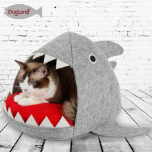 Акула дизайн кошка кровать пещера Акула дом любимчика с съемным валиком ковриком